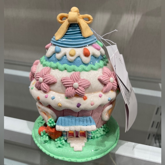 Spring Easter Bunny Cupcake light up Pastel Glitter Carrot House Decor NWT - Picture 1 of 8